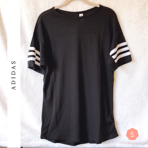adidas Tops - adidas 3 White Stripe Black T-Shirt